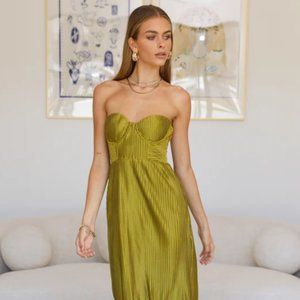 Hello Molly Chase The Blues Midi Dress (Green, Small)